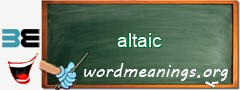 WordMeaning blackboard for altaic